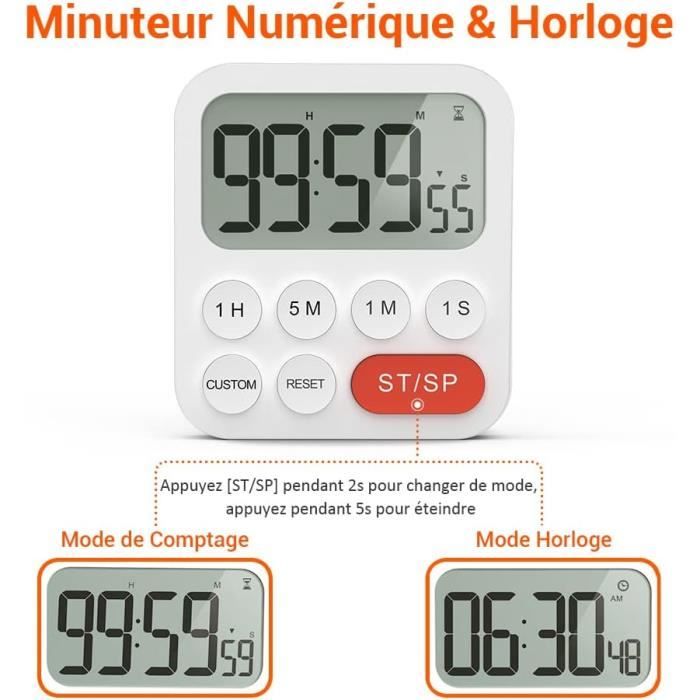 LIORQUE Minuteur de Cuisine Minuterie Cuisine Minuteur Digital Chronomètre  et