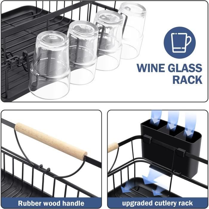 KINGRACK Égouttoir à vaisselle avec garde-corps et poignées hautes ...