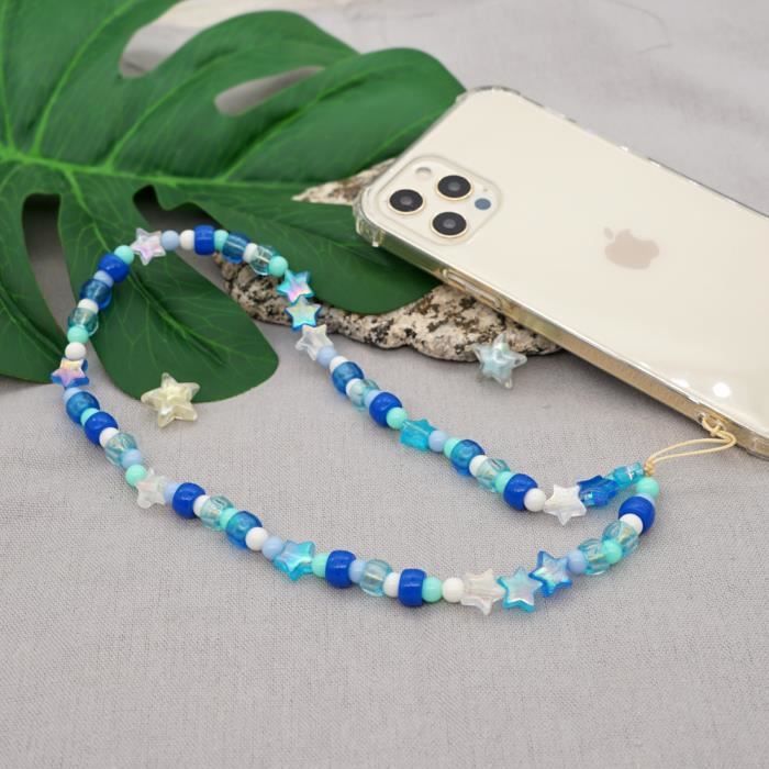 2 Bracelets Téléphone Perles Rétro - Chaîne Courte En Résine, Design élégant, Pour Portable, Sac Ou Porte-clés - 5