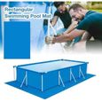 Tapis de sol de piscine - Polyester - Rectangulaire - Bleu-3