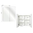 Mondeer Armoire de Toilette Miroir Mural Salle de Bain Armoire de Rangement Murale 68 x 13 x 66 cm Blanc-3