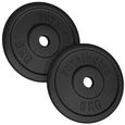 Set de Disques de Poids - PHYSIONICS - 2x5 kg - Fonte - Fitness - Noir-3