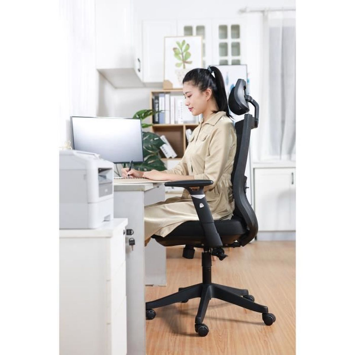 Aiidoits Chaise De Bureau Ergonomique A Roulettes Dossier Inclinable Hauteur Accoudoirs Appui Tete Soutien Lombaire Reglables Achat Vente Chaise De Bureau Soldes Sur Cdiscount Des Le 20 Janvier Cdiscount