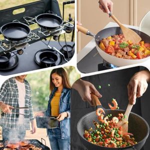 Poignée Amovible NJCXOLA Pour Casseroles Et Poêles - Noire Ergonomique Antidérapante - Accessoire Cuisine Pratique