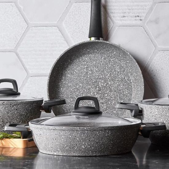 Karaca Biogranit Blackgold Nieuwe Ensemble De Casseroles 7 Pièces Avec Fond à Induction