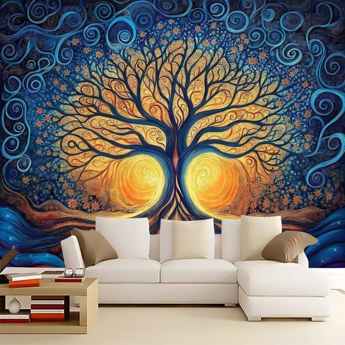 Papier Peint Panoramique 350x256 cm sur mesure Fresque Murale 3D Arbre ...