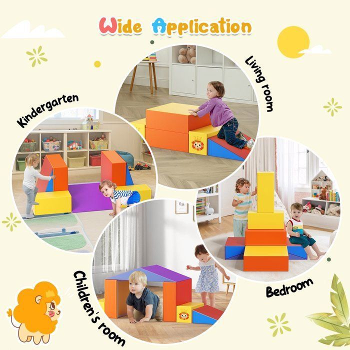 Blocs De Construction En Mousse Géants CUPCHID – 5 Formes, Rampants, Antidérapants, Intérieur/extérieur