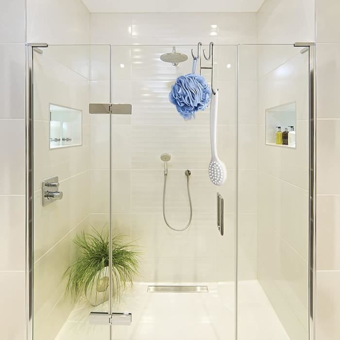 Grattoir De Douche En Acier Inoxydable - Avec Crochet Adhésif, Pour Vitres, Miroirs, Carrelage