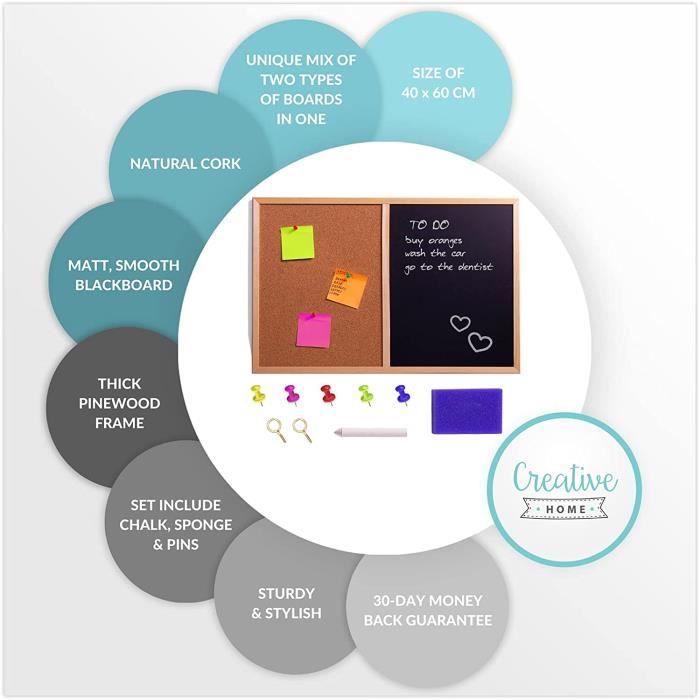 Tableau En Liege VIZ-PRO Tableau D'affichage En Liège, 91,4 X 61 Cm, Tableau D Cadre Decoration Murale