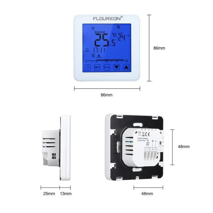Thermostat D Ambiance 16A Contr leur Temp rature Chauffant lectrique thermostat-d-ambiance-16a-contr-leur-temp-rature-chauffant-lectrique