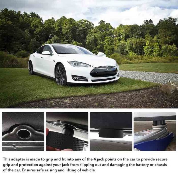 Lot De 4 Patins De Cric En Caoutchouc Premium Pour Tesla Model 3, Y, S, X – Adaptateurs Jack Pad Avec Boîte De Rangement, Protection Batterie & Châssis
