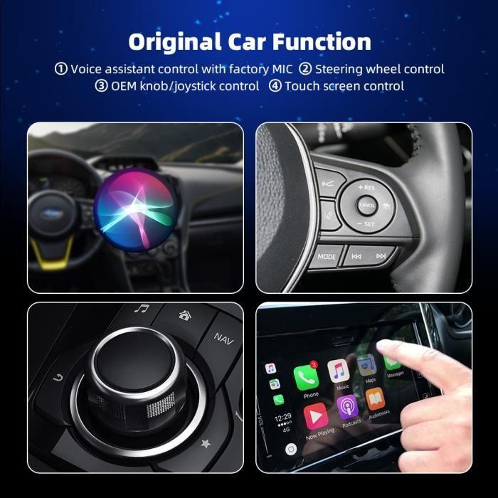Carplay voiture Adaptateur PRUMYA Convient pour la boîte intelligente Apple  Carplay filaire à sans fil Prise en charge de Siri IOS15 - Cdiscount Auto