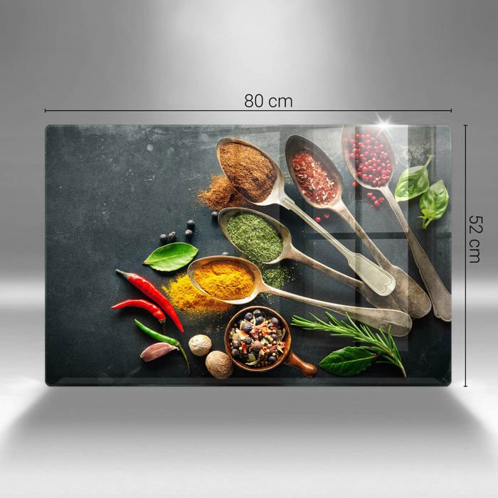 Planche De Cuisine En Verre Trempé Tulup, 80x52 Cm, Couleur Fumée Verte, Neuve