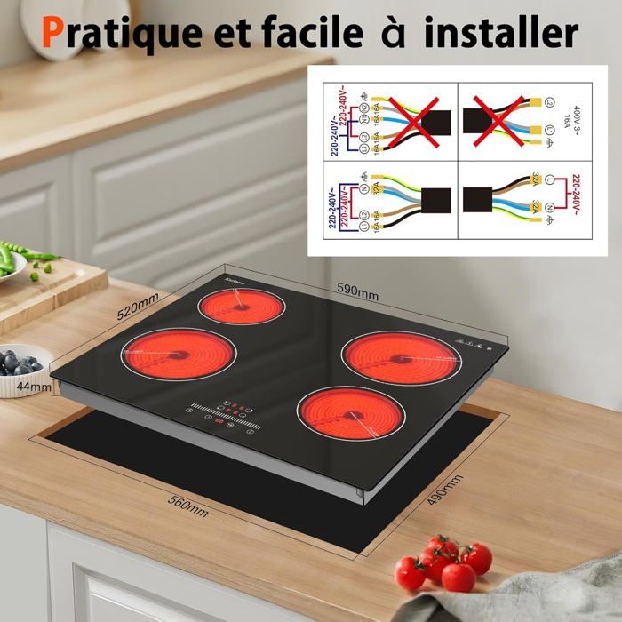 Plaque Vitroceramique 4 Feux Encastrable Plaque lectrique Int gr e 60 plaque-vitroceramique-4-feux-encastrable-plaque-lectrique-int-gr-e-60