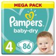 PAMPERS Baby-Dry Taille 4, 9-14 kg - 86 Couches - Mega Pack-0