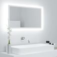 Nouveauté!Miroir Décoratif - Miroir Attrayante salon à LED de salle de bain Blanc 80x8,5x37 cm Aggloméré588-0