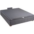 Sommier Lit Coffre Epeda KALYPSO Anthracite 160x200 - EPEDA - Tapissier - 2 places - Blanc-0