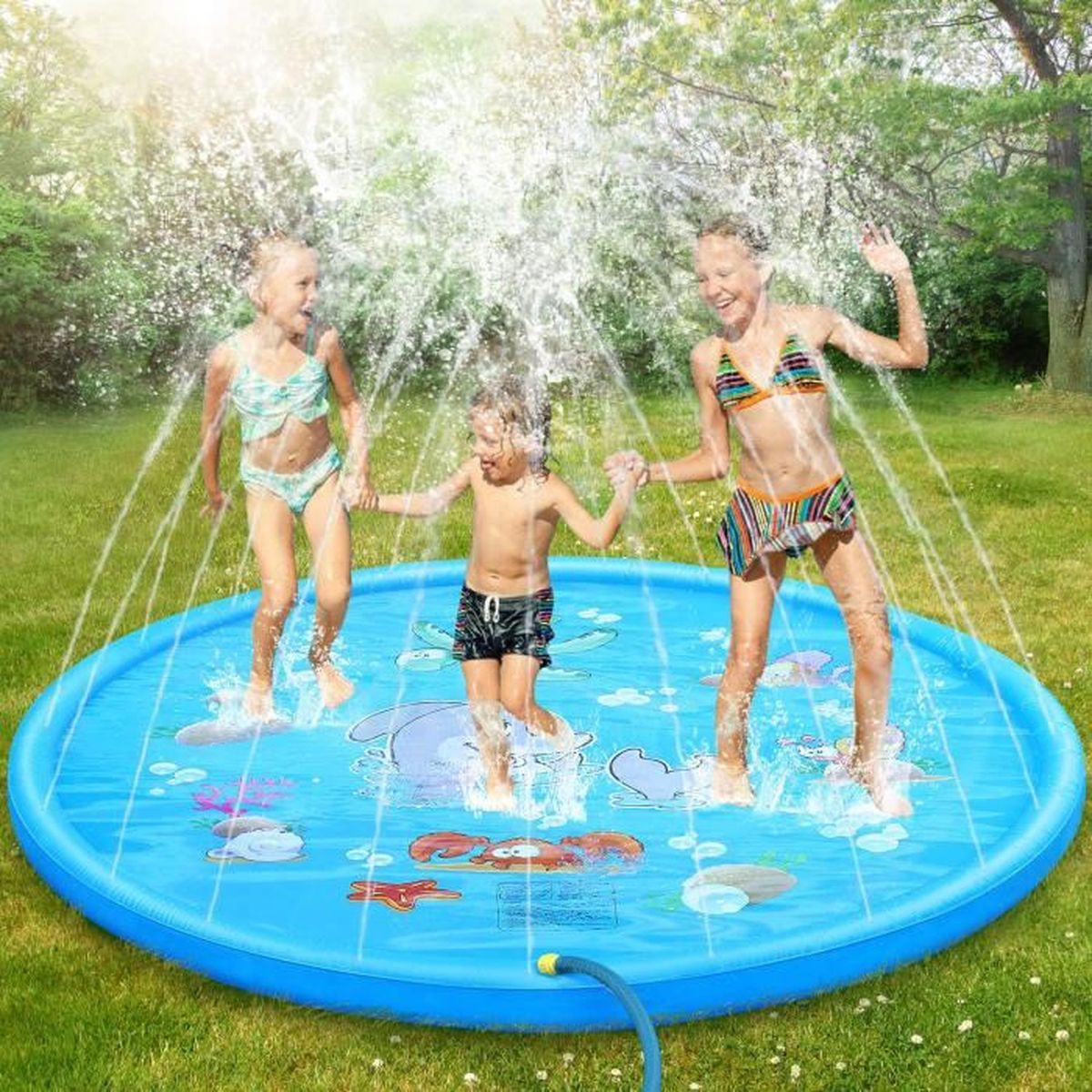 Tapis Enfant De Jet D Eau 150cm Tapis De Pulverisation D Eau Eau Piscine Pvc Durable Gonflable Jeux Et Jouets De Plein Air D Ete Cdiscount Puericulture Eveil Bebe