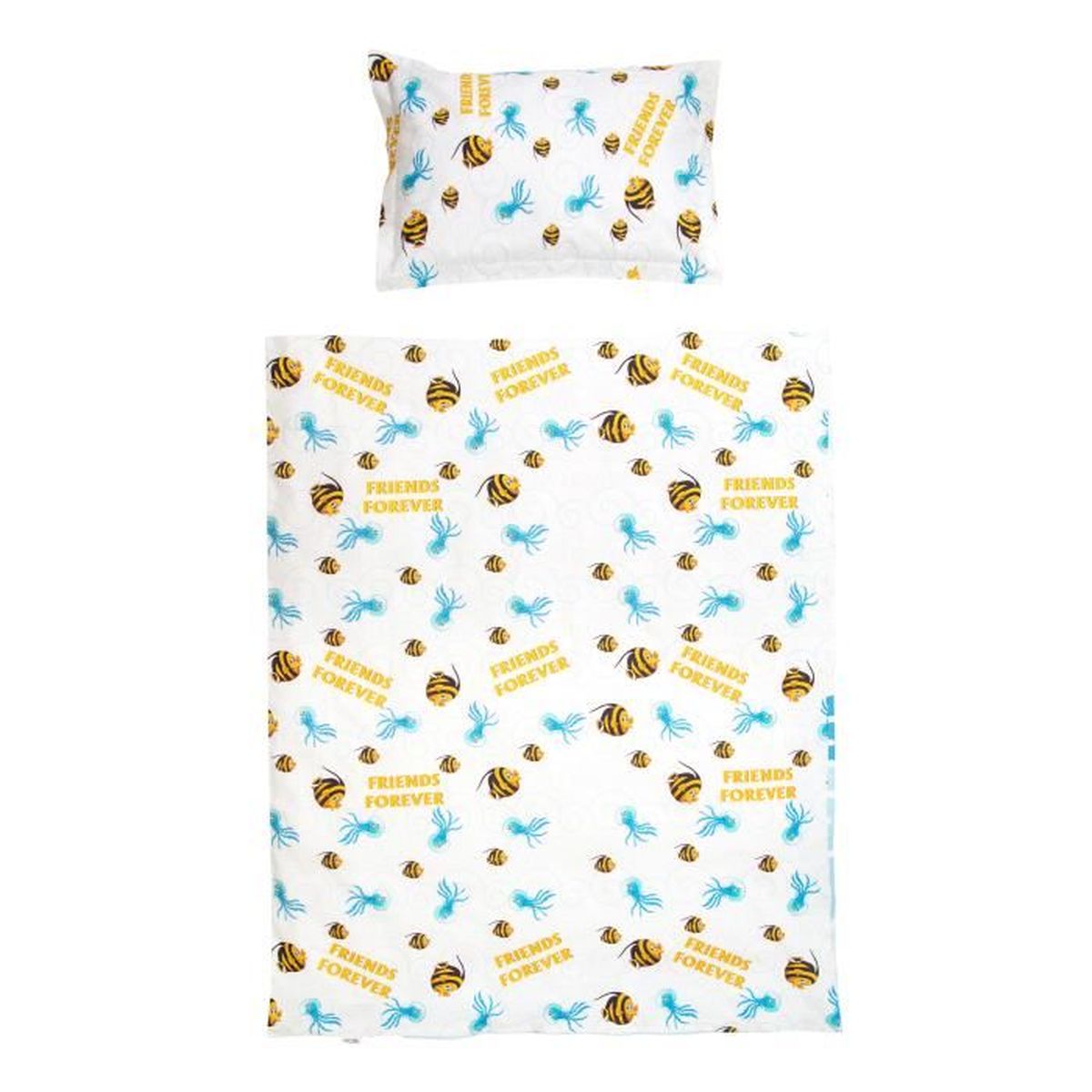 Poisson Et Meduse Amis Housse De Couette 80x1 Cm Et Taie D Oreiller 30x40 Cm Cdiscount Puericulture Eveil Bebe