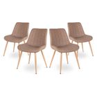 Mc Haus · Ena Latte x4 · Pack 4 chaises latte pour la salle à manger, le salon, le bureau ou la terrasse. Style vintage.