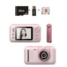 RNGCPTO Appareil Photo Enfant 2,4 Pouces Écran 4M Pixel Numérique Caméra Avec Trépied 1080P Caméscope Pour Filles 3 à 10 ans 32Go -Rose