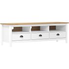 vidaXL Meuble TV Hill Range Blanc 158x40x47 cm Bois de pin solide 288930
