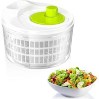 Essoreuse à Salade 5L, essoreuse à Salade à manivelle Peut également être utilisée comme saladier et passoire - va au