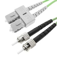 CableMarkt - Câble fibre optique multimode duplex OM5 50µm/125µm ST/PC - SC/PC 100Gb de 2 m