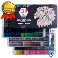 CONFO® Ensemble de peinture 120 crayons de couleur, coffret en fer blanc mine couleur huileuse, fournitures d'art professionnelles,