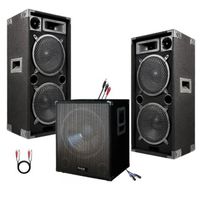 SONO DJ PACK 2800W CUBE 1512 avec CAISSON Amplifiée + ENCENTES + CABLES HP et PC LED PA DJ LED LIGHT SOUND SPORT FITNESS