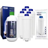 Kit accessoires Aquafloow pour cafetière DeLonghi ECAM 22.110.SB - Détartrant + 6 filtres
