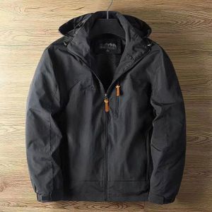 BLOUSON Vestes décontractées imperméables pour hommes,manteau à capuche respirant à séchage rapide,coupe-vent,camping en - Black[B4857]