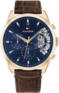 POUPON Tommy Hilfiger Gold Steel Fashionable Multi-function Watch 1710453 43.5MM