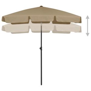 PARASOL Parasol de plage/voiles d'ombrage - Résistance aux UV et aux intempéries - polyester - Taupe - 180x120 cm - FHE - Qualité Parfaite