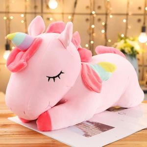 PELUCHE Rose - 25 cm - Licorne géante en peluche douce, Poupée douce Animal cheval jouets pour enfants fille oreiller
