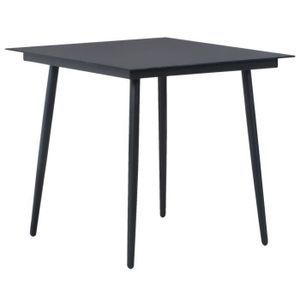 Ensemble table et chaise de jardin 57223| Mobilier de jardin - Salon de jardin 5 pcs Rotin PVC Noir Jeu de meuble de jardin - Moderne Style Industriel
