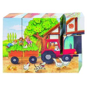 PUZZLE Puzzle en Bois Goki - Cubes Saisons À La Ferme - 1
