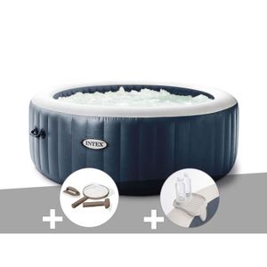 SPA COMPLET - KIT SPA Spa gonflable INTEX PureSpa Blue Navy rond Bulles 