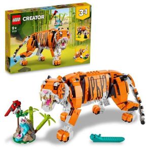 ASSEMBLAGE CONSTRUCTION SHOT CASE - LEGO 31129 Creator 3 en 1 Sa Majesté le Tigre, Jouets Animaux pour Filles et Garçons des 9 Ans, Figurines Panda,