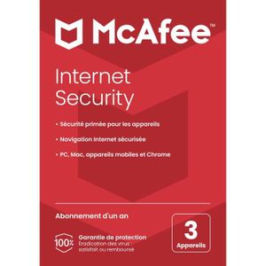 ANTIVIRUS McAfee Internet Security 2024 - (3 Appareils - 1 A