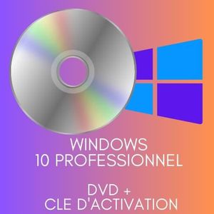 BUREAUTIQUE DVD bootable Windows 10 Professionnel 64 bits