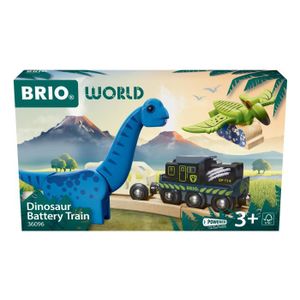 CIRCUIT Brio Train à Piles Dinosaure - Train électrique - Dinosaure Inclus - pour circuit de train en bois - Dès 3 Ans - Brio World - 36096