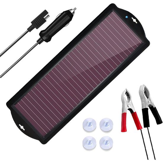 Chargeur de batterie solaire 2,5 W 12 V pour voiture, moto, bateau, VTT — free download