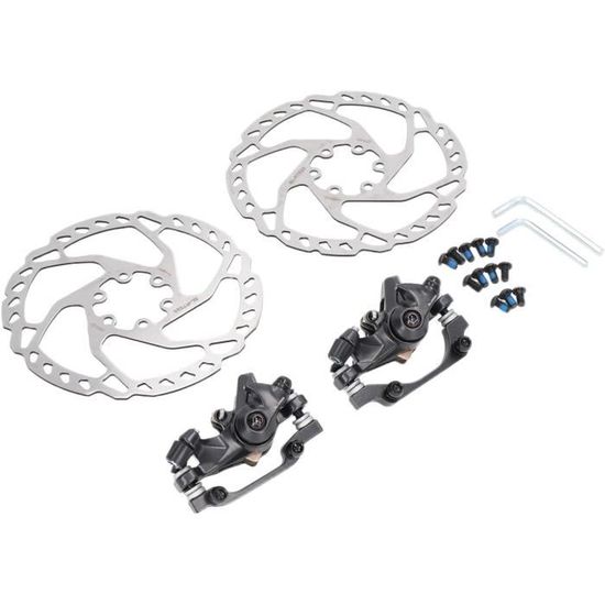 Kit De Frein à Disque Vélo 160 Mm - Freins VTT Route BMX - Disques Avant Arrière + Poignées + Câbles