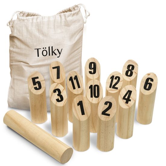 Toyfel Kubb Jeu De Quilles Finlandaises XL – Bois FSC 21 Pièces Avec Sac De Transport – Jeu Viking De Lancer Pour 2 à 12 Joueurs – Extérieur