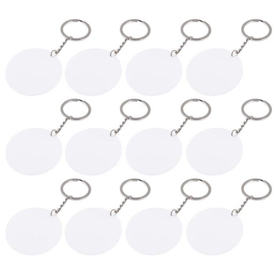 100 Pièces 1,96 Pouces Acrylique Porte-clés Blancs Acrylique Transparent  Cercle Disques Acrylique Clair Rond Porte-clés Blanc pour DIY Porte-clés  Artisanat et Projets de Vinyle Rond - 