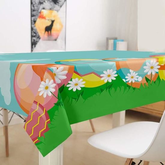 Nappe De Pâques Rectangulaire PETTI - 240x140cm 12 Places, Anti-Taches, Made In Italy