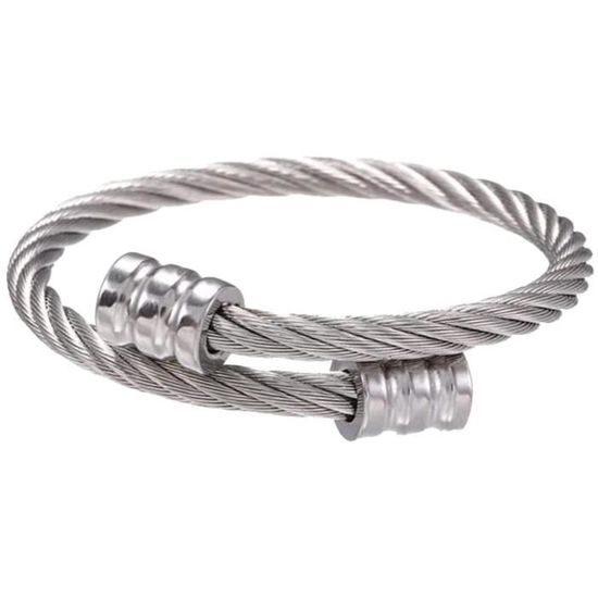 Bracelet Rigide En Acier Rosé, Doré Ou Argenté, Inscriptions Variées