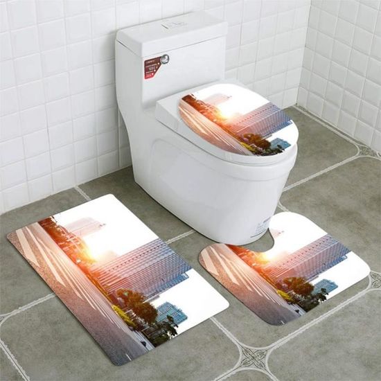 Tapis De Bain Ensembles Icycles Wall Contour Rug Couvercle De Couvercle