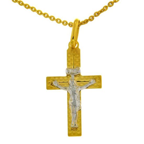 Pendentif Croix En Or 9 Carats (375/1000) Pour Femme - Dimensions 33x20 Mm - Neuf Avec étiquette